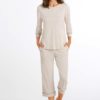 HANRO Pyjama Natural Comfort ¾ lang TENCEL™ Lyocell almond